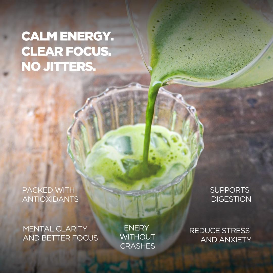 Organic Ceremonial Grade Matcha Powder First Harvest Stone-Ground Green Tea from Uji Kagoshima Japan USDA Organic Premium Antioxidant — view 5