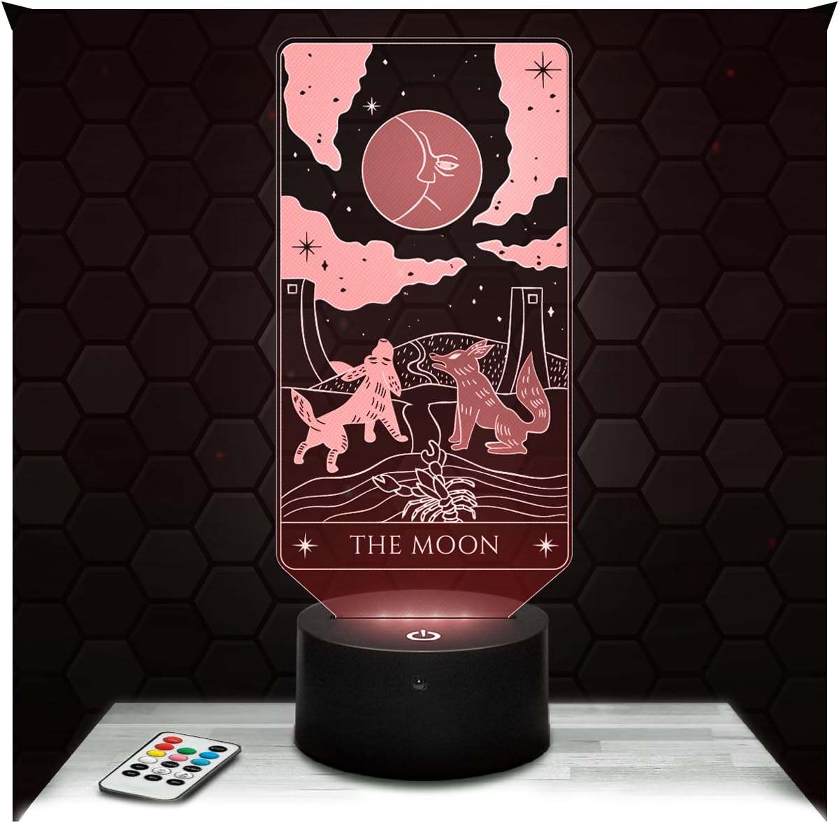 Lampephoto.fr - Moon Arcane Tarot Decoration Card Clairvoyance Cartomancy Oracle, Gift idea for Men and Women Moon Arcane Tarot Adult Night Light Room Decor, Original Christmas, Gift idea for Women