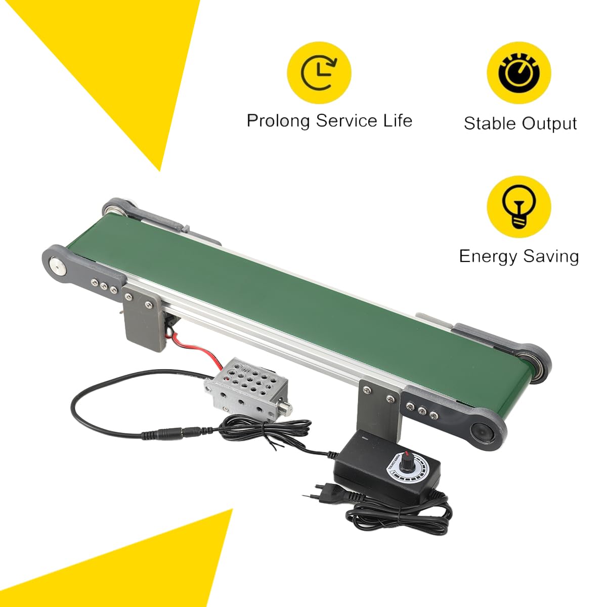 Nastro Trasportatore Elettrico Da Tavolo, Dc 12v 0-167RPM Mini Trasportatore Automatico, Nastro Trasportatore Antistatico In Pvc 1,8-7,6cm/S Velocità Regolabile Per La Produzione Automatizzata