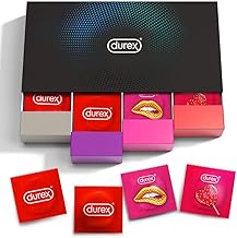 Durex Fun Explosion Mix di Preservativi Sottili, Con Rilievi e Nervature e Aromatizzati alla Fragola , 40 Profilattici, Esclusiva Online