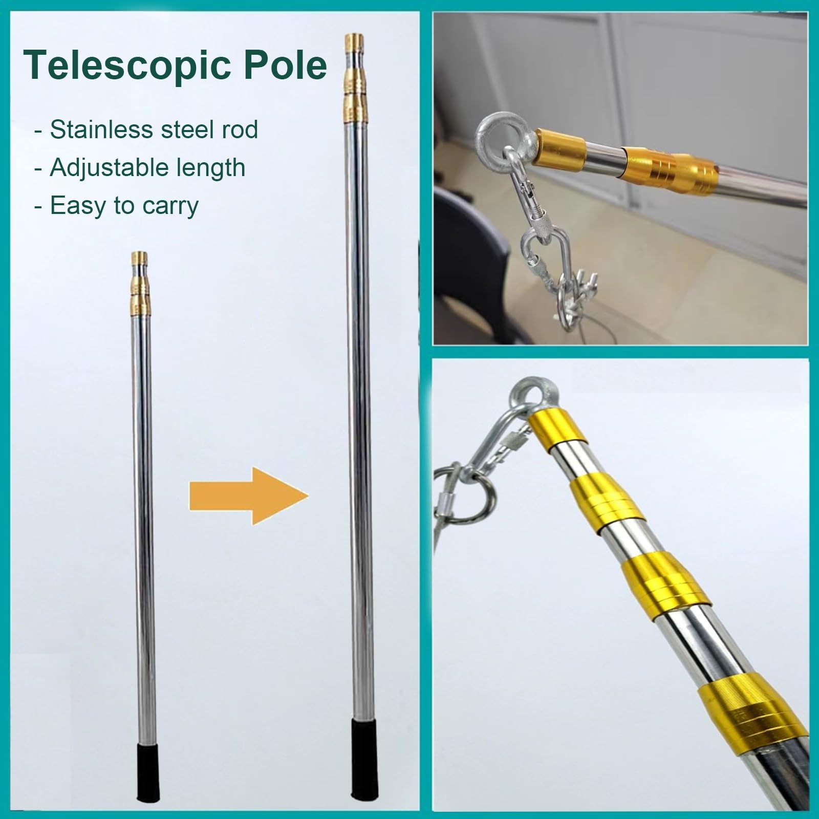 Red para Peces de Acuario, Red de recolección de plancton de 200 Mallas con Poste telescópico Ajustable de 250-300 cm