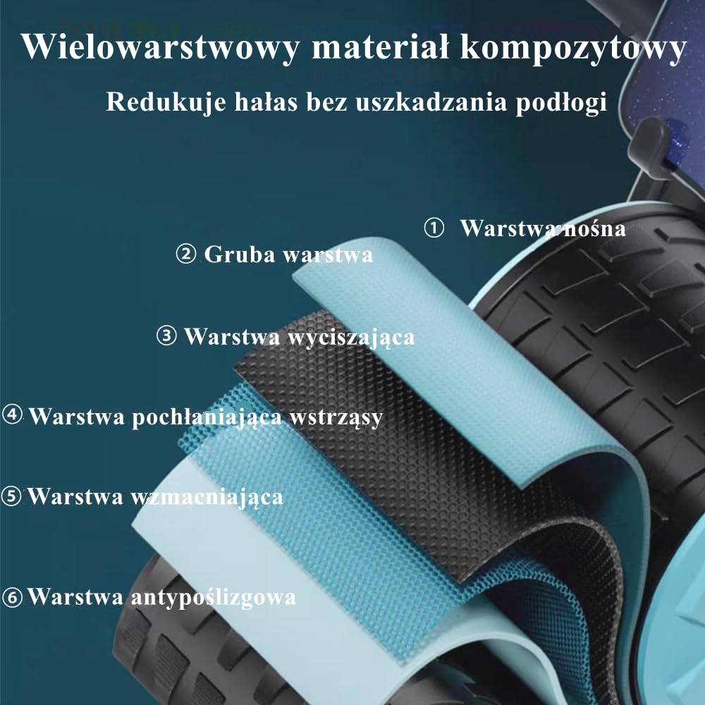 Automatyczne odbijanie kół Aabdominal Wheel, trener brzucha z podparciem łokci, do treningu mięśni brzucha ze stabilnymi podwójnymi kołami