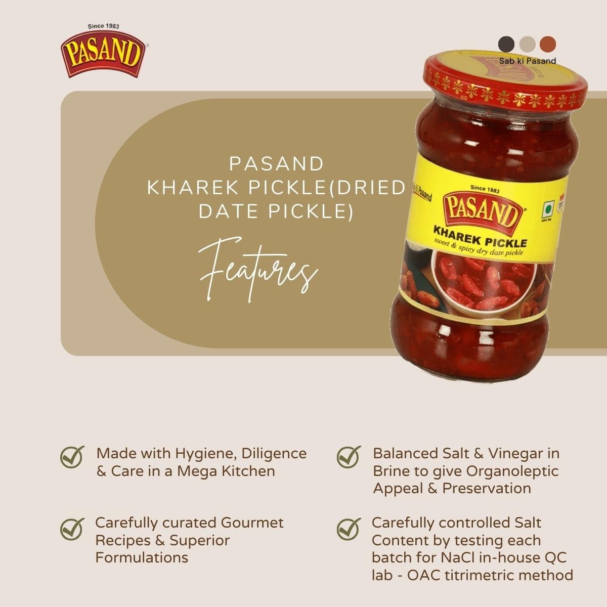 Pasand Kharek Pickle (Dried Date Pickle) | 340 Grams | Vegetarian 2