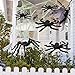 BEIGUO 5pcs Halloween Spider Set: Giant Hairy Spider with Red Eyes, Bendable Legs - Scary Decorations for Patio, Yard, Garden, House (30