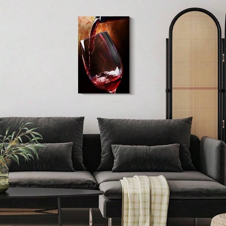 Tableau décoration murale vin rouge 60x80cm cadre intérieur - 4