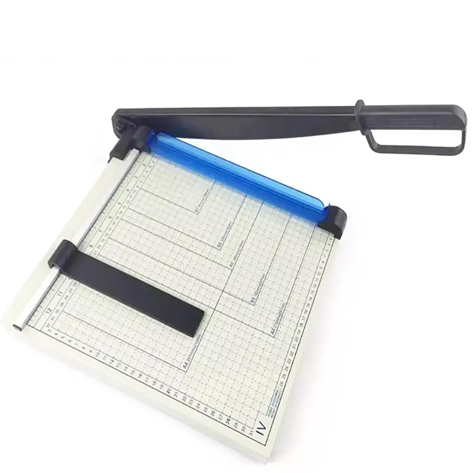 Taglierina per Carta, Taglierina per Carta Pesante A4 con Maniglia, capacità 16 Fogli, Base E Tappetino in Metallo Resistente, Griglie Guida di Taglio Trasparen