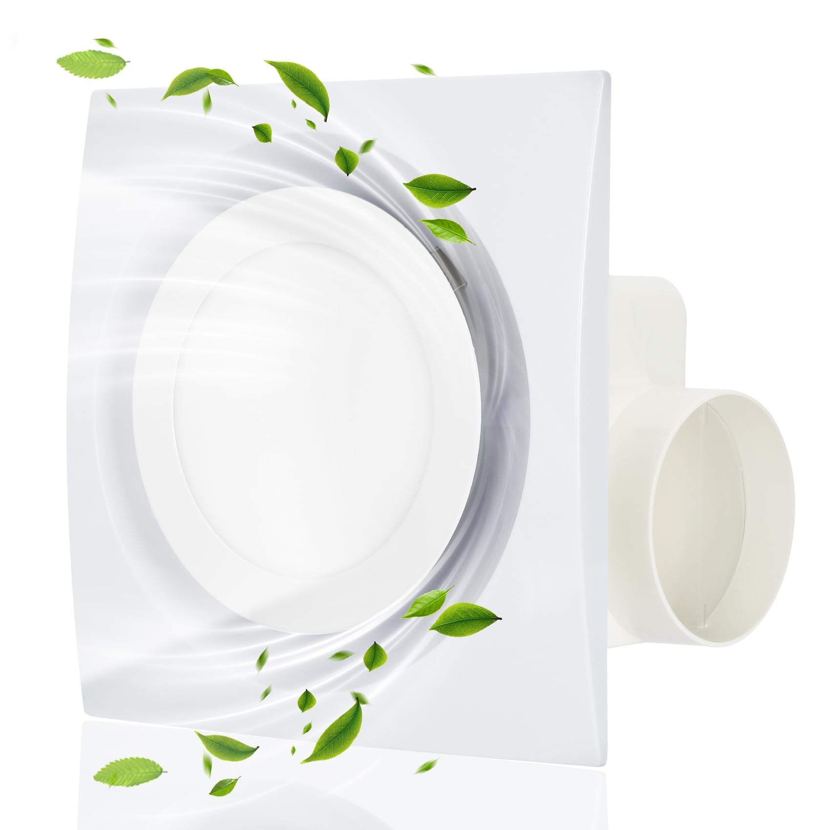 10in Quiet Bathroom Exhaust Fan with Light, Bathroom Vent with Light, Shower Exhaust Fan w/Light 1.0 Sone 85CFM Ideal for Bath,Shower,(Mounting Hole : 8 x 8 Inches)