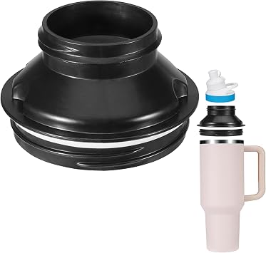 Aobiono Water Bottle Adapter for Stanley 30oz Quencher Tumbler to Cir-kul, Lid Cap Converter Accessories, BPA Free Plastic, Food Grade Silicone Gasket Leakproof for 30oz-Black-1Pc