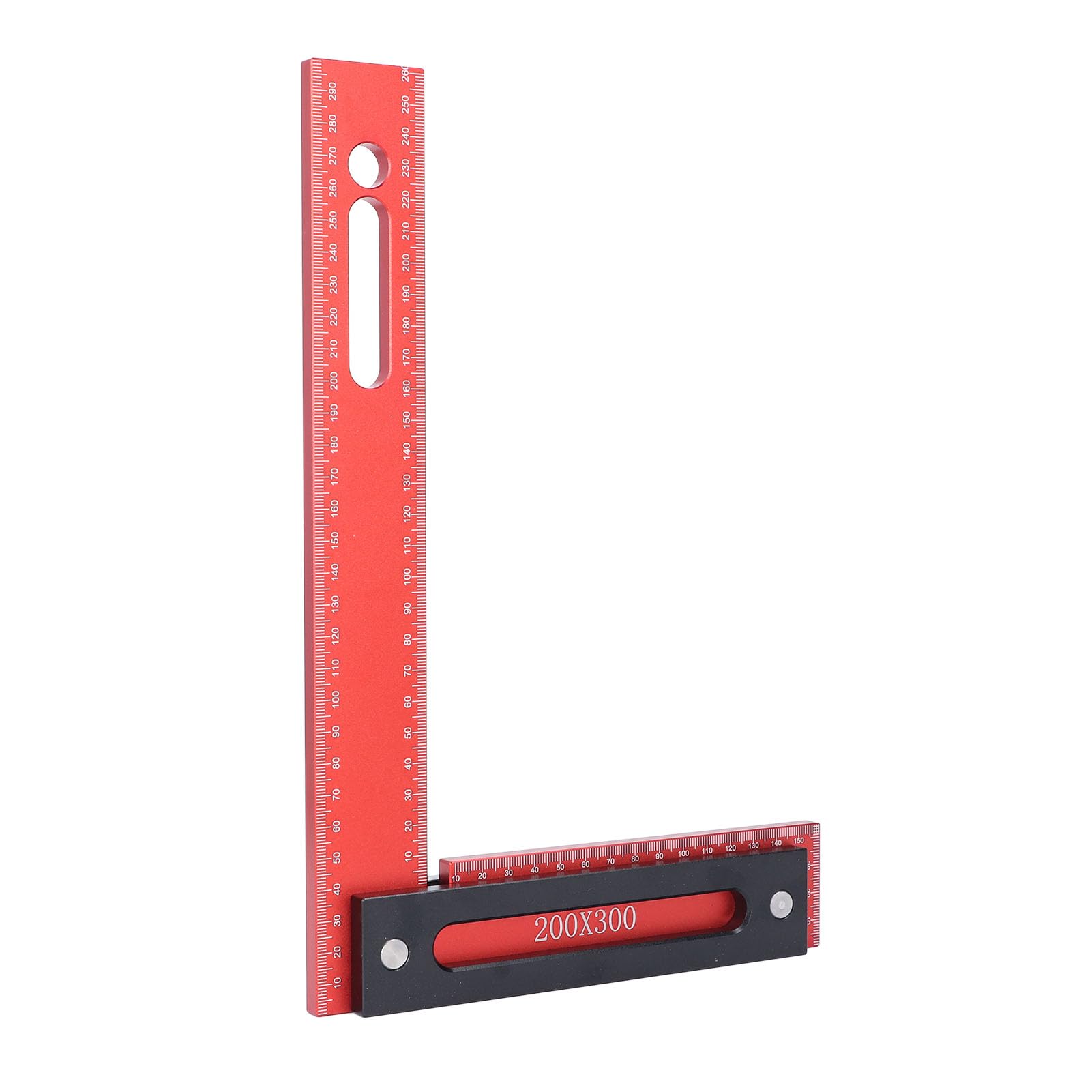 Squadra per falegnameria 300x200 mm, squadra di carpenteria in lega di alluminio con battuta di arresto, forma a L, angolo retto di 90 gradi, per lavorazione del legno e