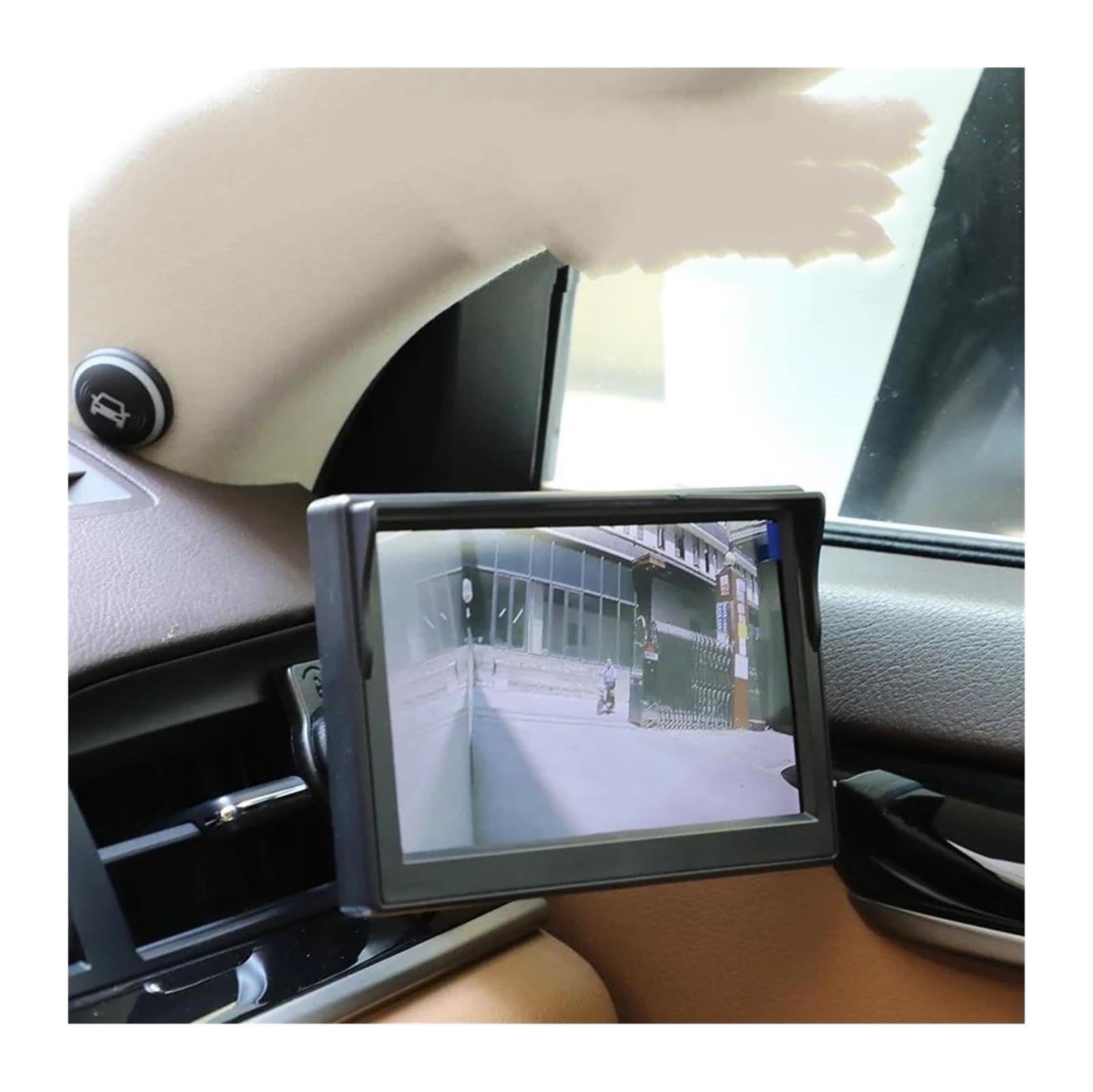 Sicherungskamera Mit 2 720P HD Nachtsicht Seitenansicht Schwarz + Weiß Auto AHD 5 Zoll Digital Monitor Spiegel System Rückfahrkamera