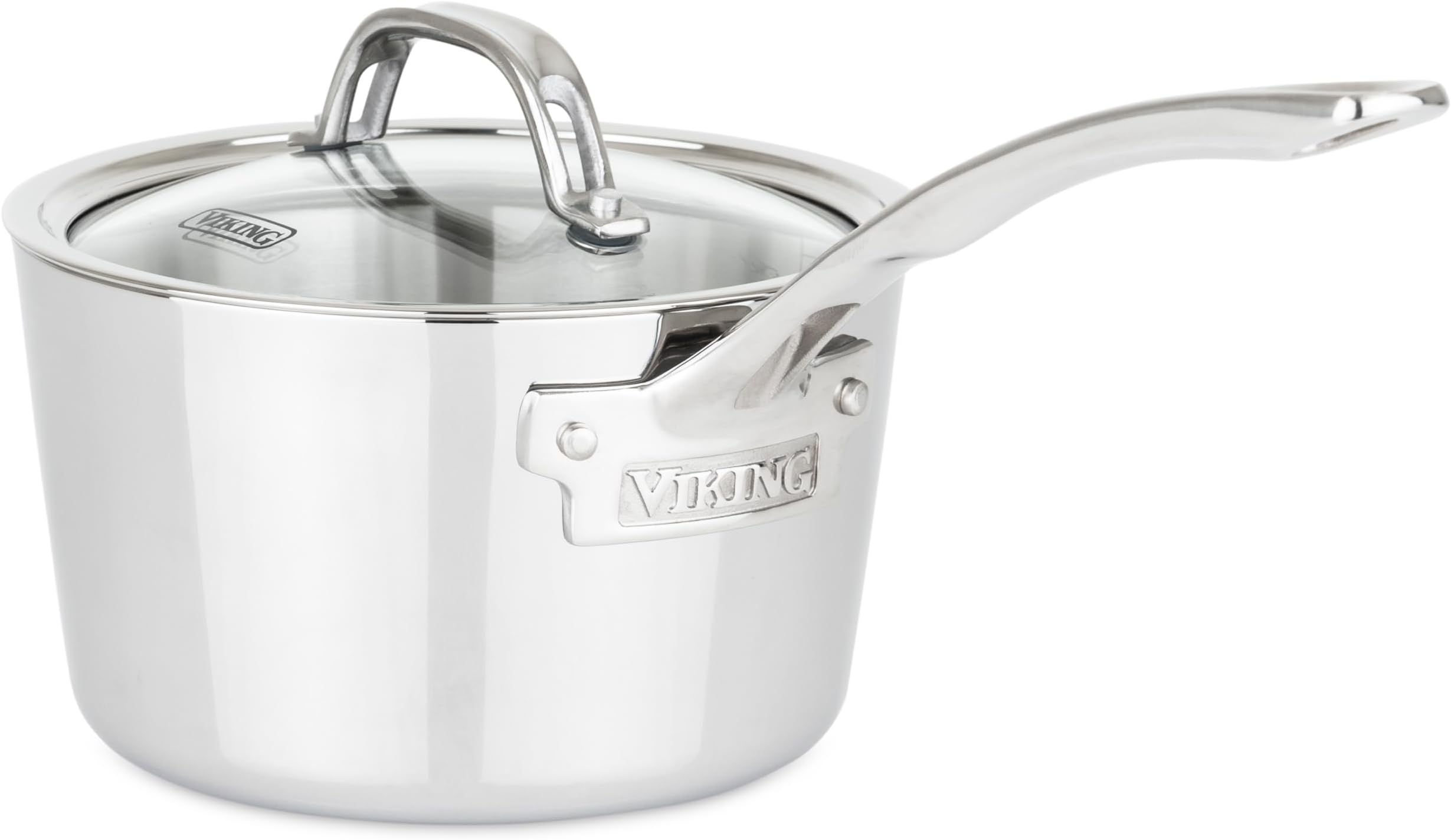 Viking Culinary Contemporary 3-Ply Stainless Steel Sauce Pan with Lid, 2.4 Quart