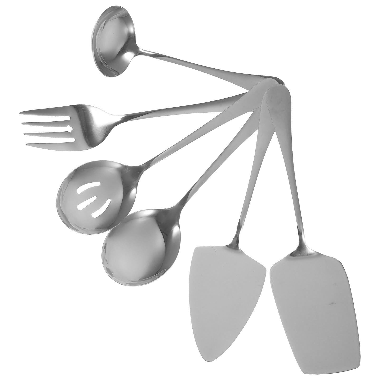 Beaupretty Set da 6 Utensili da Portata in Acciaio Inox 12” per Dolci, Posate per Ristoranti, Forchetta e Spatola per Torte Riutilizzabili, Adatti a Feste, Matrimoni e Servire Dessert