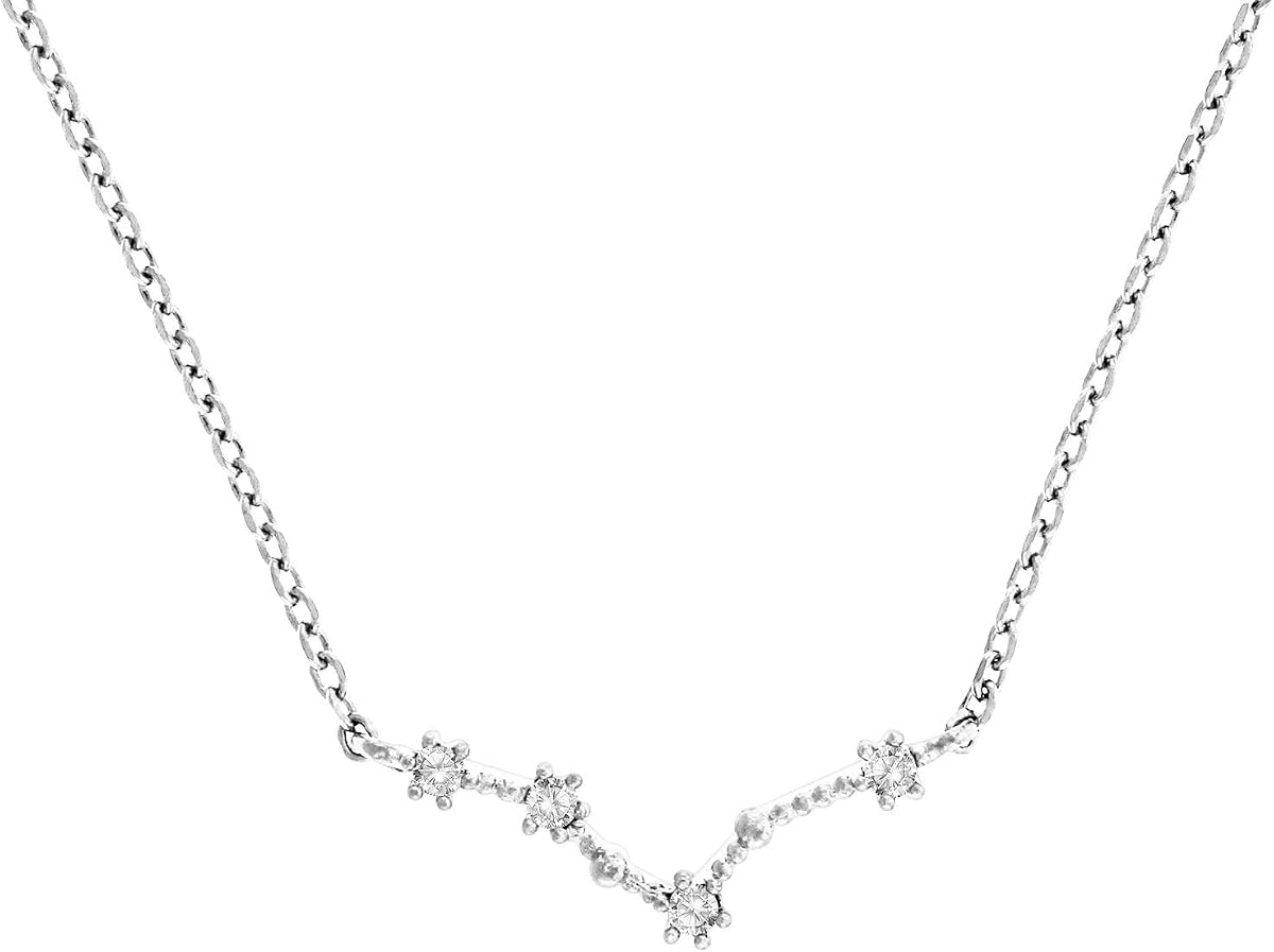 Zodiac Necklace for Women, 14K Gold Plated Constellation CZ Choker
