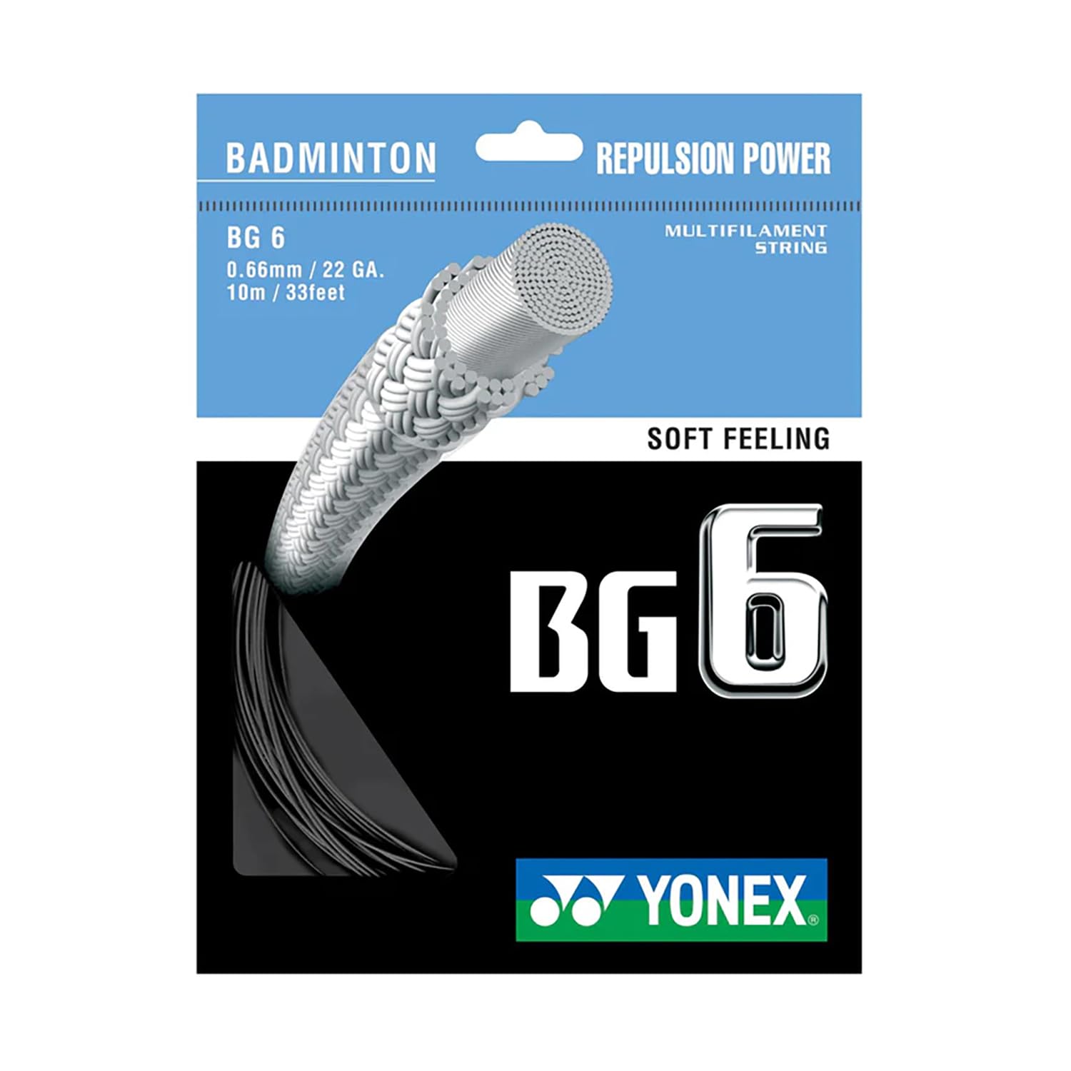 Yonex BG 6 Badminton String .66mm, Black-image-31
