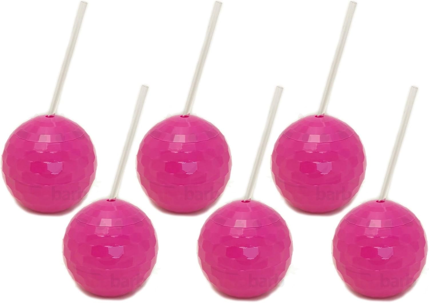 Set of 6 Pink Disco Drinking Balls Disco Ball Drinking Cups Party