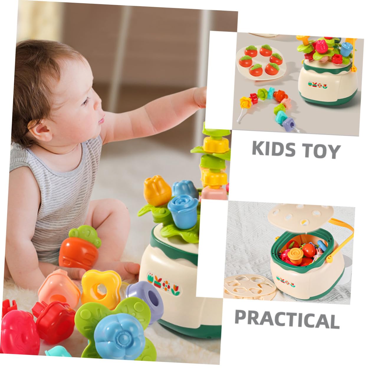 Toddmomy Juguetes de Rompecabezas Cuentas para Educativo Preescolar Bloques para Bebés Juguete Interesante para Pequeños para Sensorial Educativo Suministros Divertidos