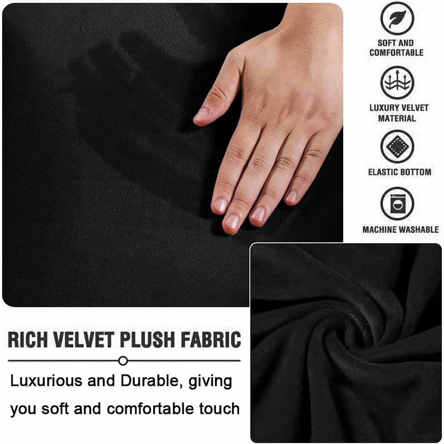 ZEaink Hockerbezug Rund 60x60x40cm - Elastischer Ottomane Schonbezug, Jacquard Design #10