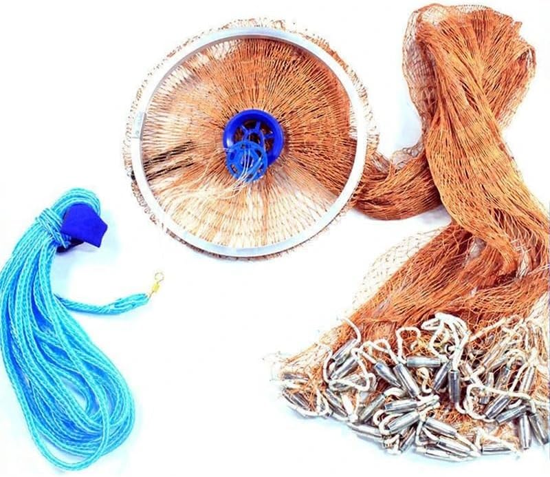 LSHIJIスローネットキャストネットブラウンキャッチフィッシュネットワークアウトドアスポーツハンドスローフィッシングネットキャスト LSHIJI スローネットポータブルフィッシングネットスチールシンカー付き耐摩耗ハンドスローキャッチフィッシュネットワーク キャストネット キャストネット ブラウン キャッチフィッシュネットワーク アウトドアスポーツハンドスローフィッシングネット 餌魚用キ