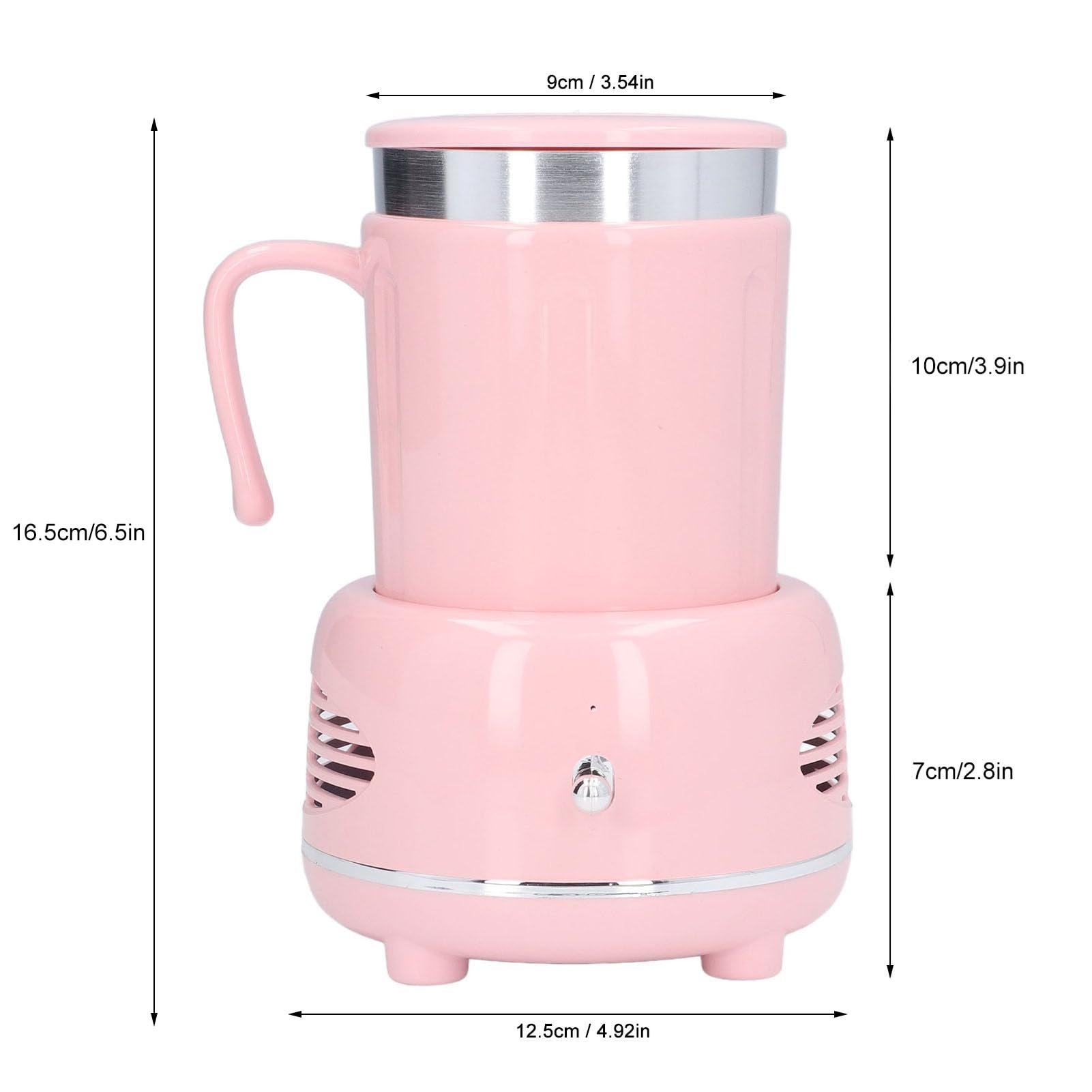 Rengue Scalda-tazze Elettrico con Riscaldamento a Raffreddamento Rapido Manico Curvo Cuscinetti Antiscivolo per Bevande Birra Lattine di Vino Home Office (PINK)