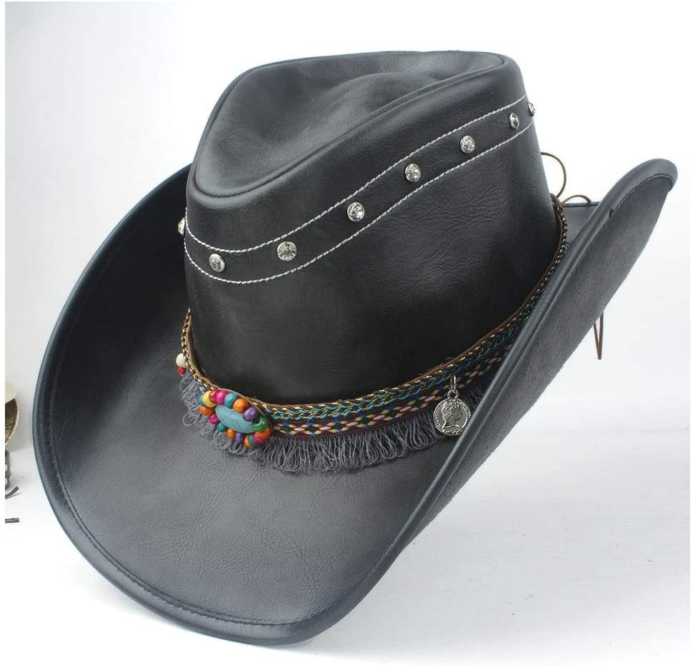 Cappello Outback in Pelle di Alta qualità per Uomini e Donne Cappello da Cowboy a Tesa Larga e Durevole Cappello Jazz Artigianale con Cintura di Sudore