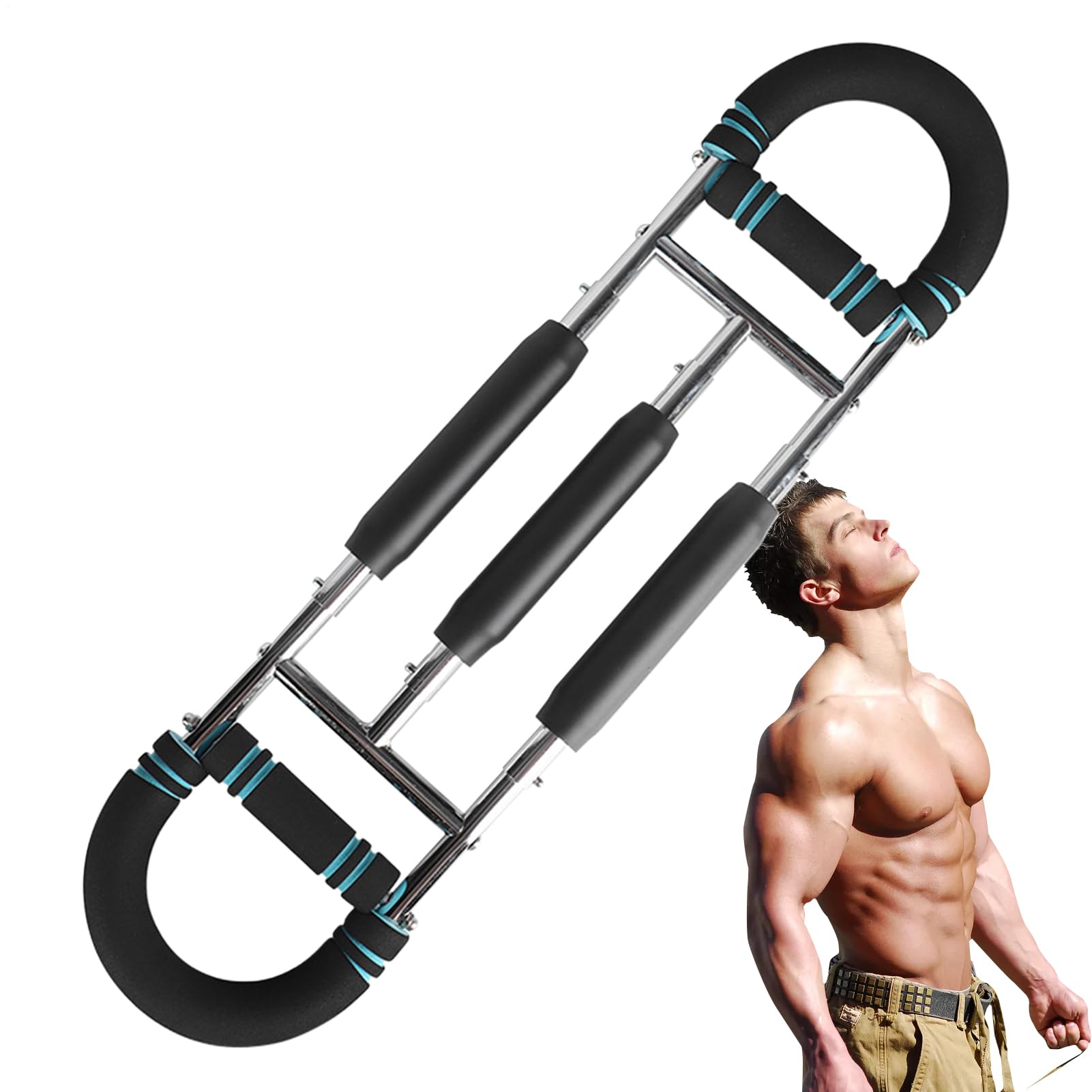 Attrezzo per allenare le braccia a casa, regolabile, a forma di U, resistenza 20-100 kg, attrezzo ergonomico per allenamento della parte superiore del corpo, boxe, fitness, attrezzatura da palestra