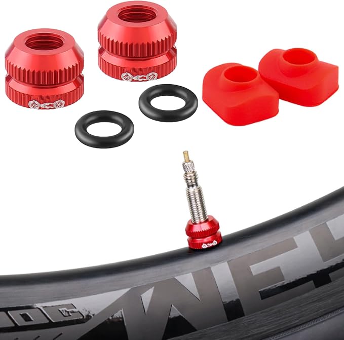 Tapa de válvula para bicicleta de aleación de aluminio dorada miniatura 4