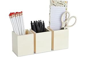 Wooden Pencil Holder for Office Desk