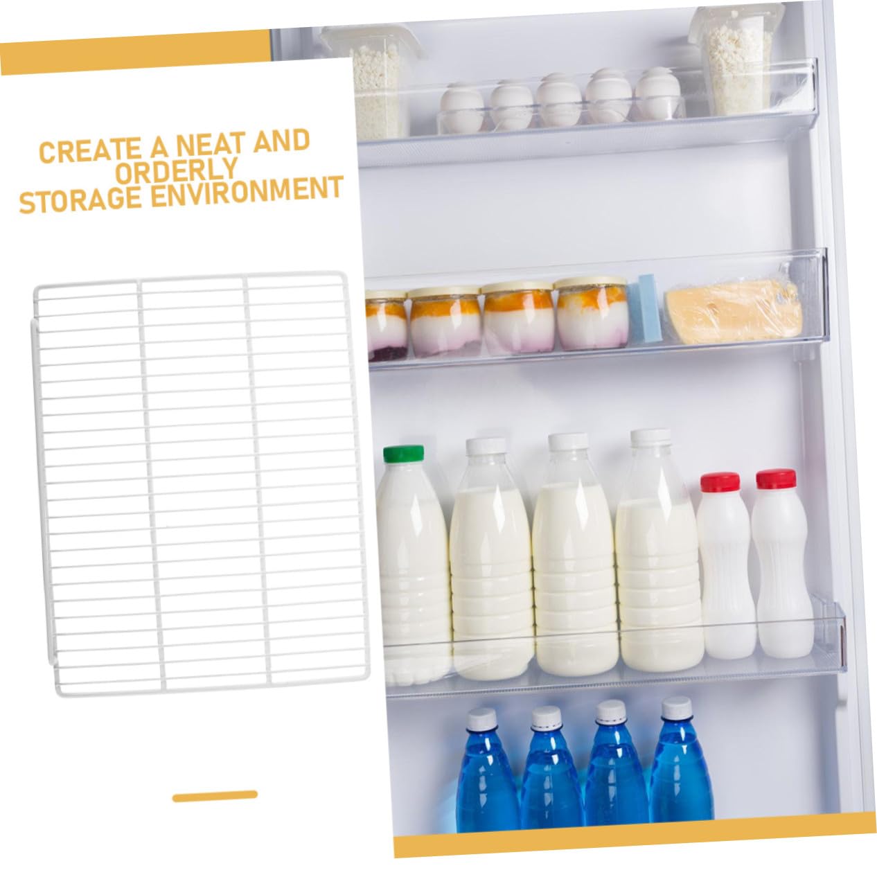 Mipcase 2piezas Estantes Del Refrigerador De Alambre Separadores De Almacenamiento Para Congelador Paneles De Malla Para Refrigeradores Comerciales Organizador De Estantes Para Refrigerado