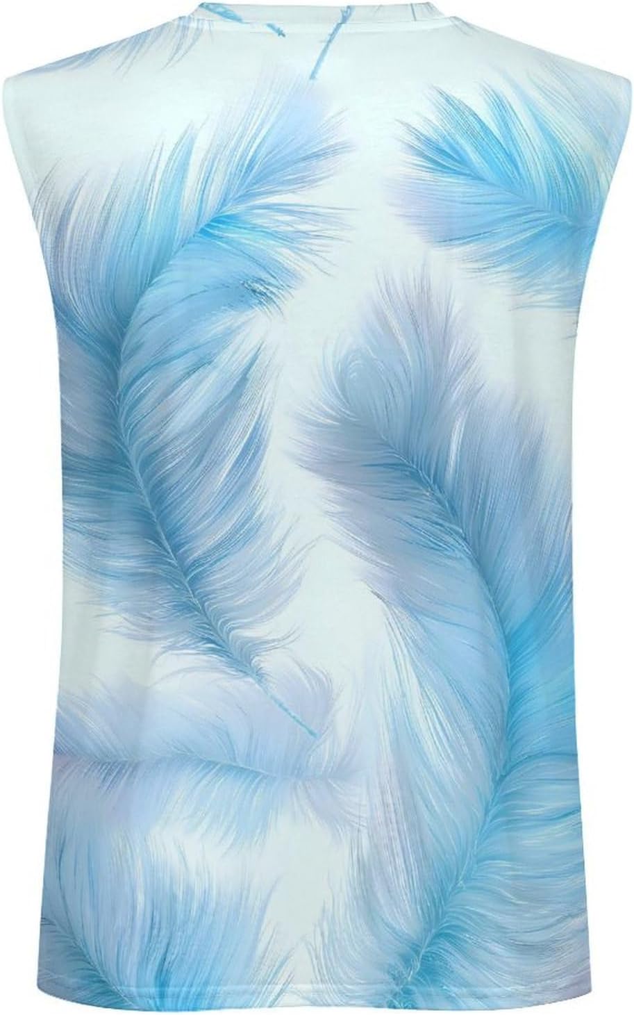 Light Blue Feathers Men's Sleeveless Shirt Small