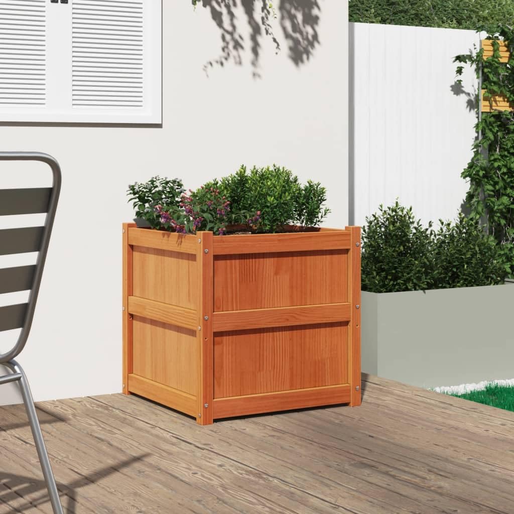 Jardineras Exterior Grandes 60x60x60 cm, Macetero Grande, Maceteros de Madera para Plantas, Jardinera de Madera para Jardín Balcón o Terraza Marrón Pino