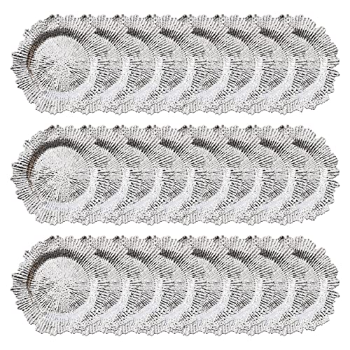 24 Platos Cargadores Plateados Reutilizables 13 pulgadas miniatura 1