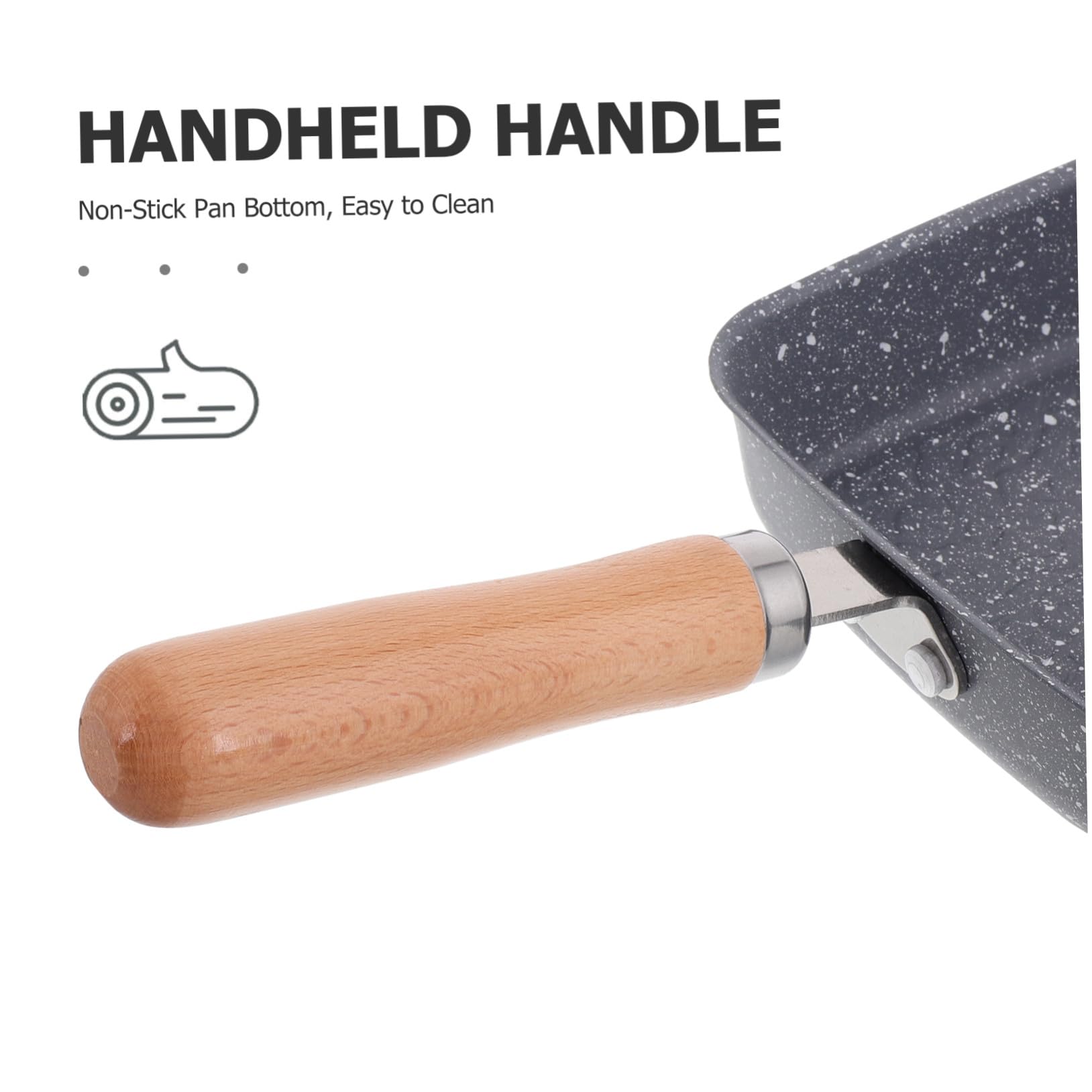 Padella Omelette Giapponese Antiaderente con Rivestimento Pietra Fondo Quadrato Martellato per Cottura Uniforme su Induzione Gas ed Elettrico per Tamagoyaki e Crepes