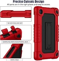 Vista 4 de Funda protectora para tablet TCL Tab 8 Plus, correa para el hombro, silicona suave y parte trasera dura, a prueba de golpes, para TCL Tab 8 Plus/TCL