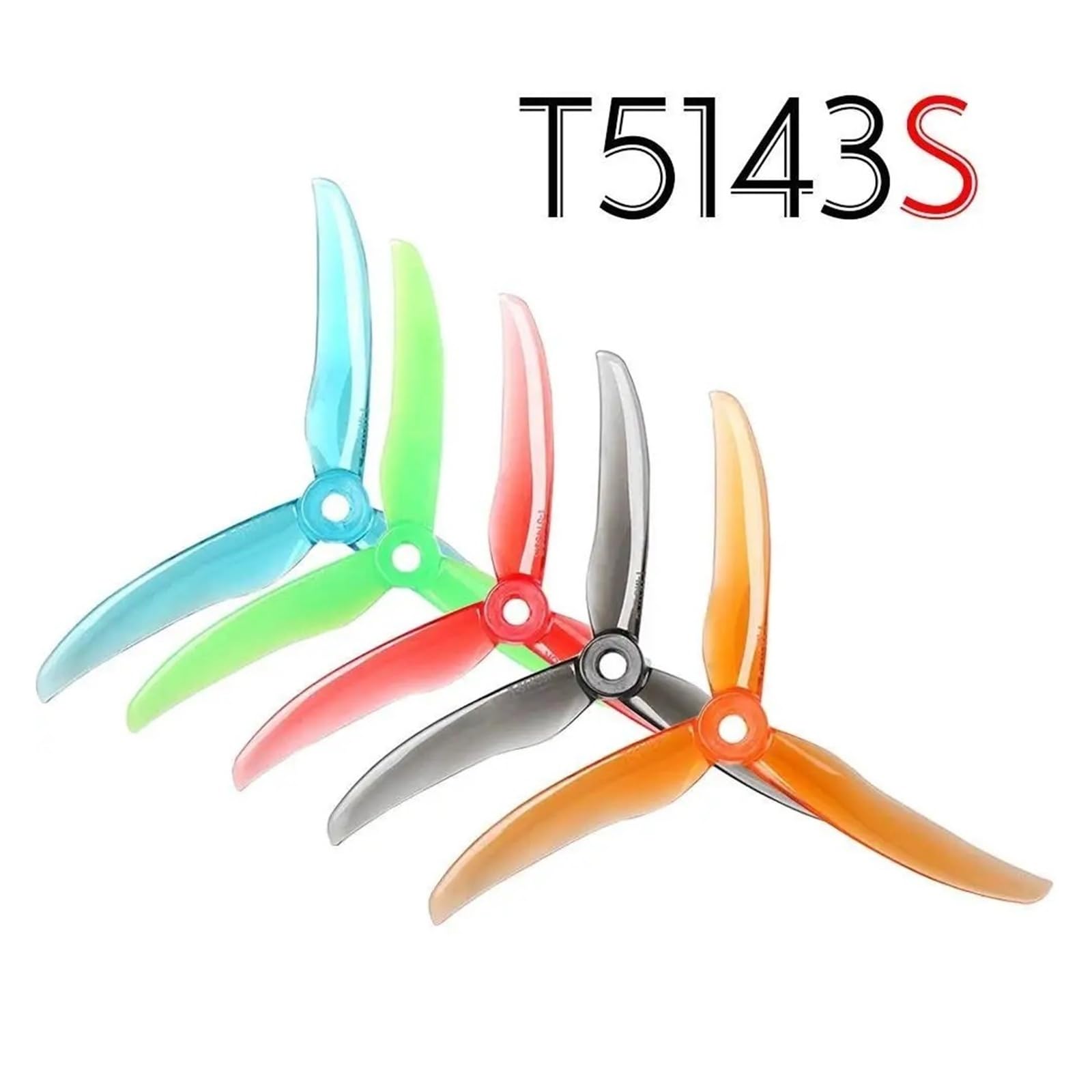 5,1 x 4,3 x 3 5 pulgadas FPV Tri-Blade Racing Hélices CW CCW 2 pares (2 pares azules)
