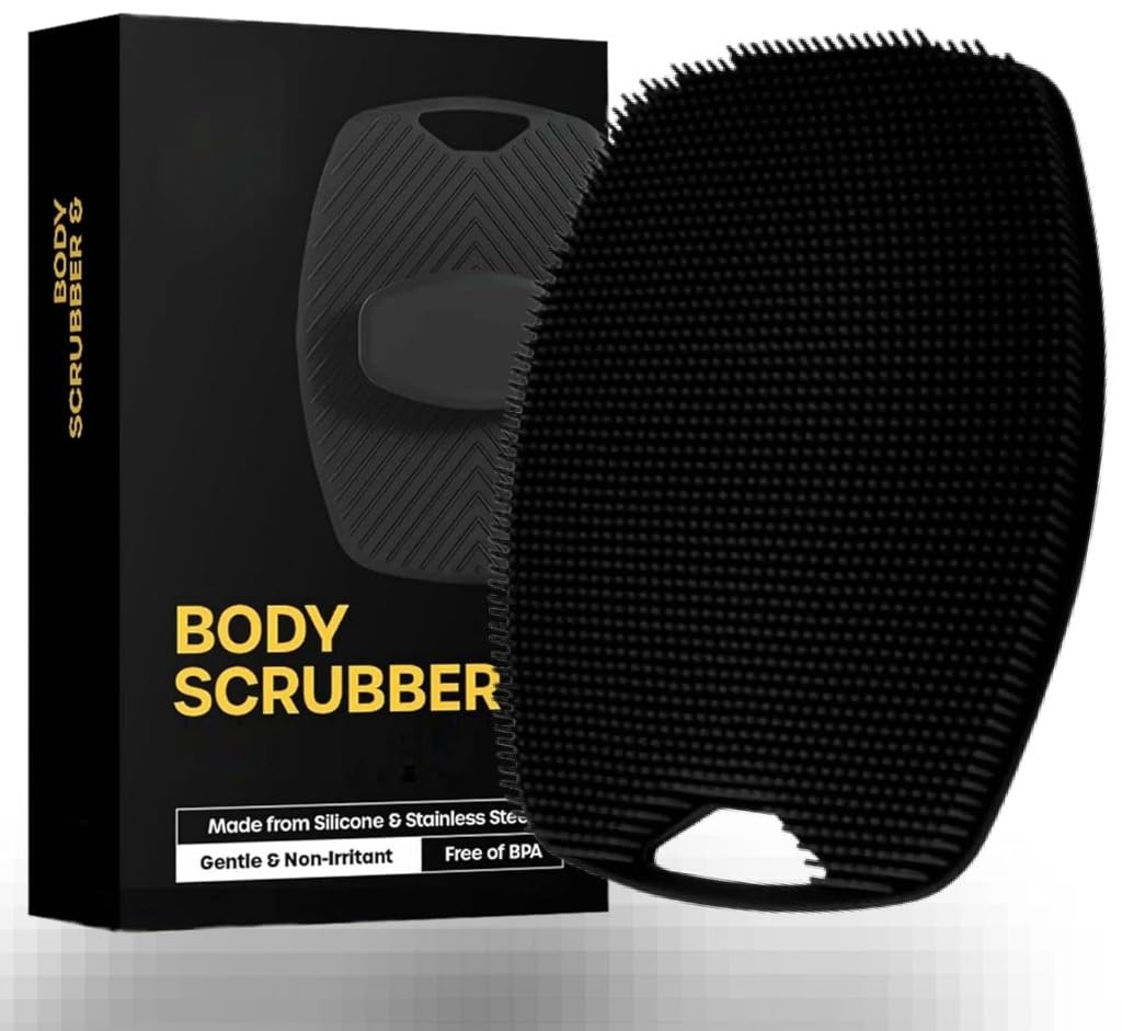 SUPRO Silicone Body Scrubber Bath Brush,Scrubber for Nourishing Cleaning & Exfoliating Your Skin Lather Boosting Bristles with Ergonomic No-Slip Handle, Body Exfoliator for Men and Women