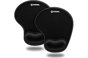 SOQOOL Elite Cooling Gel Mouse Pad 2-Pack: Ergo Wrist Support for Pain-Free...