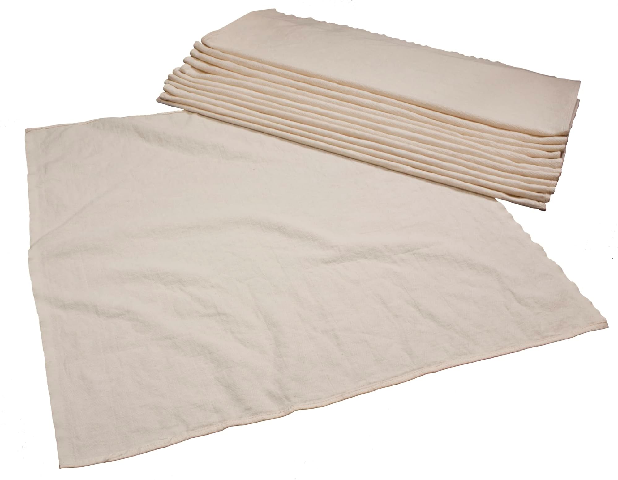OsoCozy - Organic Flat Cloth Diapers (Dozen) - 27 x 30.5 - One-Layer Nappies Made of Soft, Durable 100% Birdseye Cotton - The Best Organic Diapers - Sold by the Dozen.
