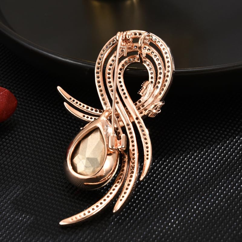 Image of Rhinestone Brooch for Women Rhinestone Brooches Pins Crystal Lapel Pin Jewelry Christmas Valentine's Day Gift for Wife Girlfriend