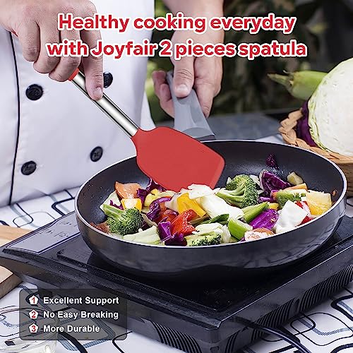 Joyfair Silicone Spatula, Stainless Steel Spatula Pack of 2 - Image 4