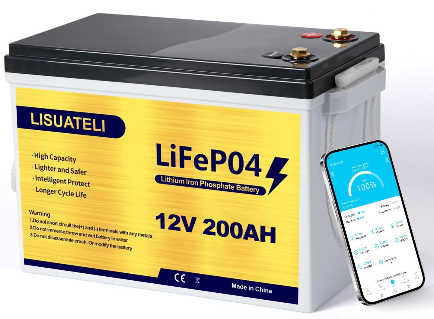 LISUATELI 12V LiFePO4 Lithium Batterie