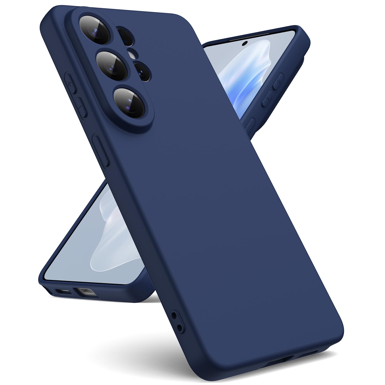 Oududianzi - Cover per Samsung Galaxy S26 Ultra 5G, Custodia Silicone Liquido, Interno in Microfibra Morbida, Protezione Antiurto Resistente - Blu Notte