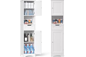Gizoon 67" H White Tall Bathroom Storage Cabinet