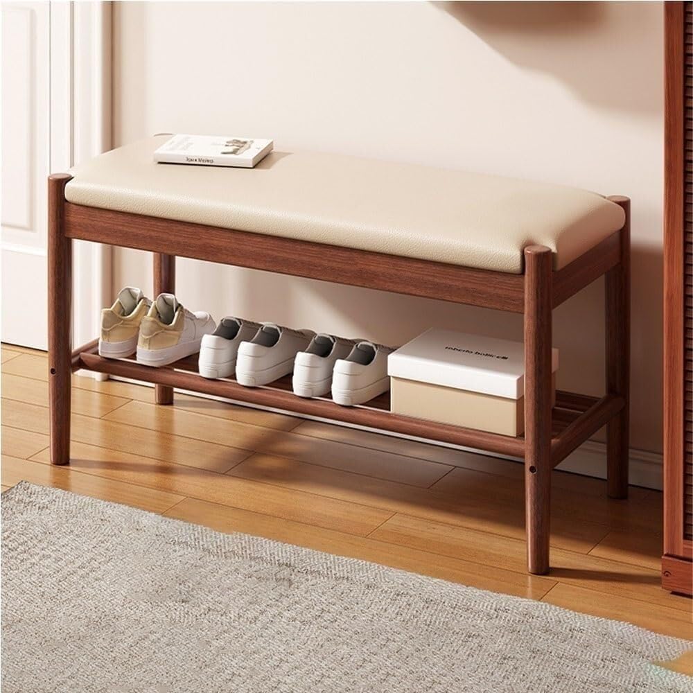 SDCFFC Shoe Changing Stool with Integrated Shoe Rack Entrance Bench with Soft Cushion Compact Design for Hallway Bedroom Foyer,Ideal for Home