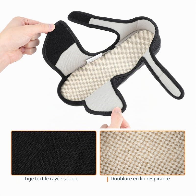 TIESTRA Chaussons Chauds pour Hommes à Pieds Larges,Chausson Diabétiques en Peau D'agneau pour I'hiver,Chaussons en Feutre à Bout Ouvert,Semelle en Mousse à Mémoire de Forme Noir 41-46