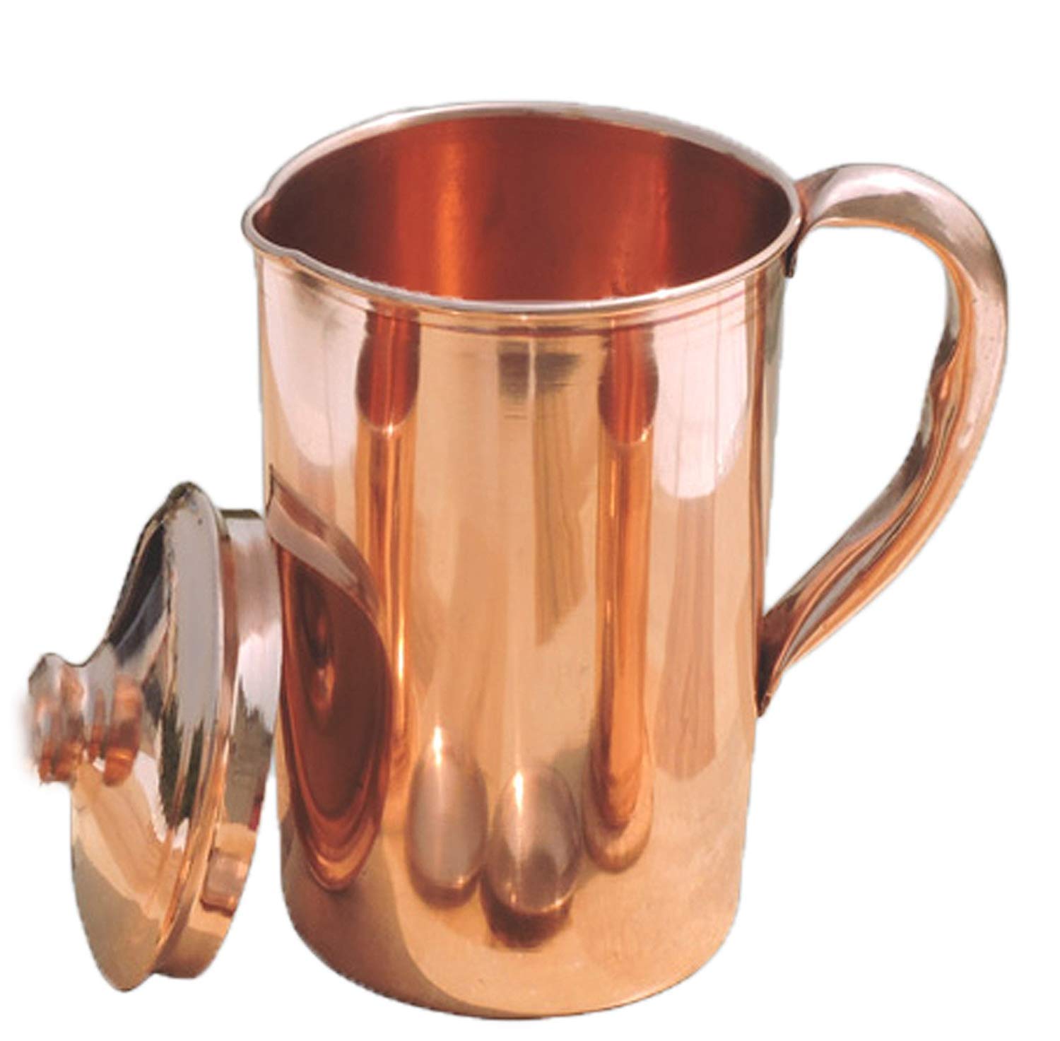 Pure Copper Water Jug Copper Pitcher for Ayurveda Health Benefit Smooth Finished