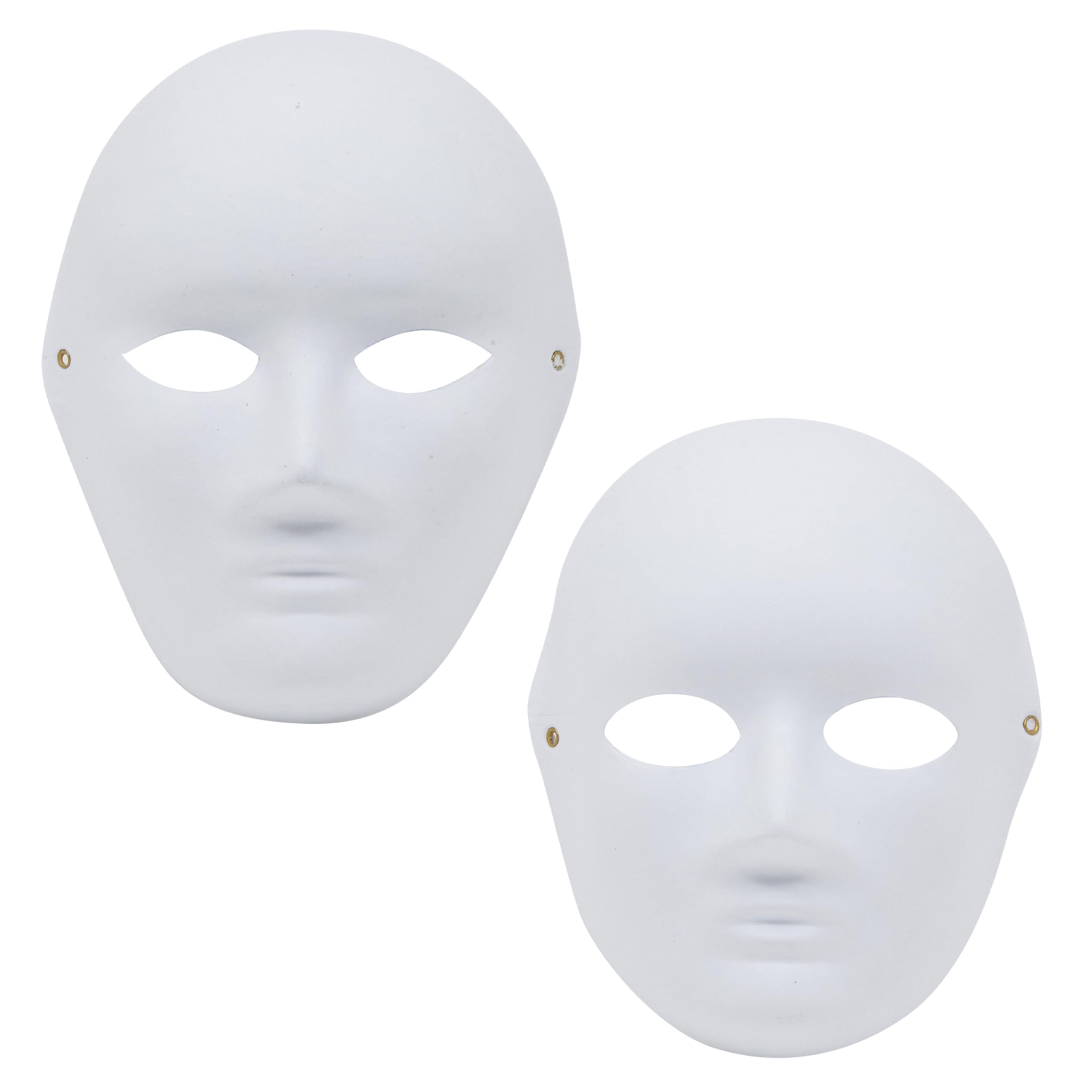 BLUE PANDA Blank Paper Mache Masks to Decorate - 24-Pack White, 2 Sizes - Face Masks to Paint & Custom Mask Crafts