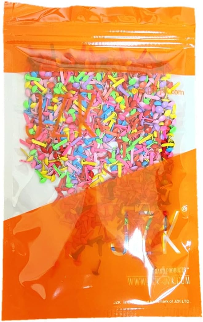 JZK 500 x multicolour 4mm mini brads for crafts project, small round metal brads paper fasteners for paper card making and scrapbooking
