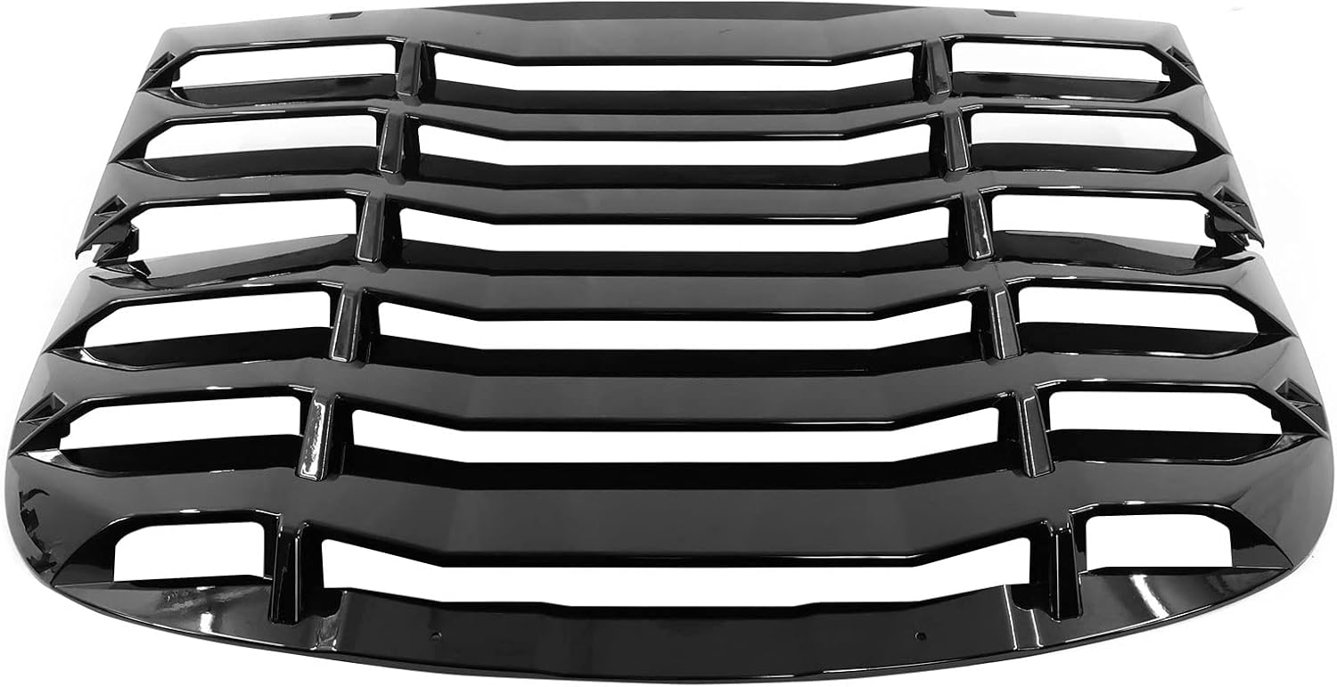 IKON MOTORSPRTS, Rear Window Louver Compatible with 2020-2024 Tesla Model Y, Gloss Black ABS Plastic IKON Style Wind Shield Sun Shade Cover Vent 2PC, 2021 2022