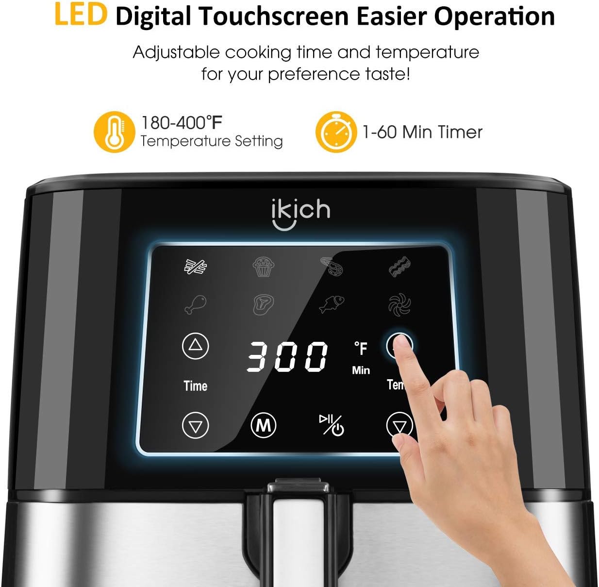 IKICH Air Fryer LED Digital Touchscreen