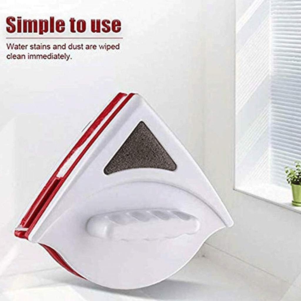 RIDHMIN Triangle Magnetic & Double-Sided Window Glass Cleaning Tool Useful Magnetic Surface Cleaner Wiper Brush for High-Rise Single Glazed Windows Squeegee Washing Cleaner (Multicolor) 1